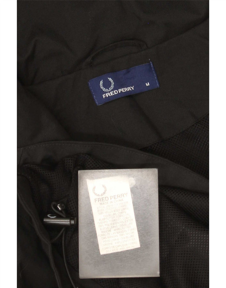 Fred Perry Veste de pluie à capuche pour homme UK 38 Medium Black Nylon