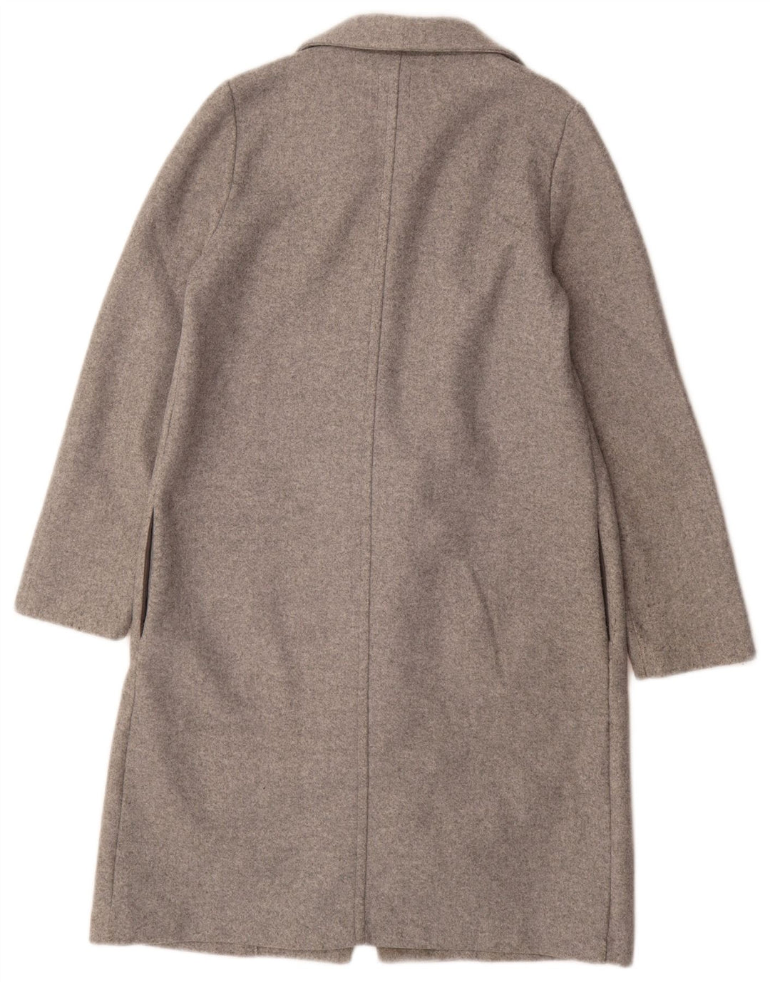 Zara Womens Open Overcoat UK 10 Small Gris Polyester