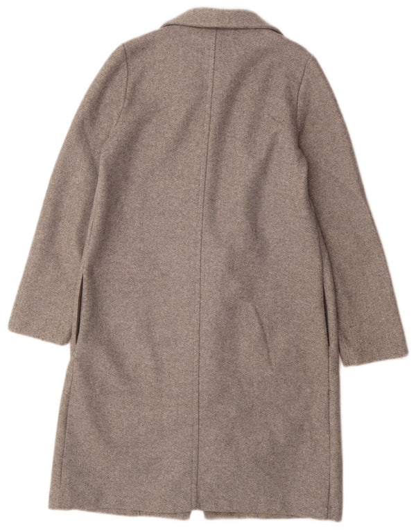 Zara Womens Open Overcoat UK 10 Small Gris Polyester