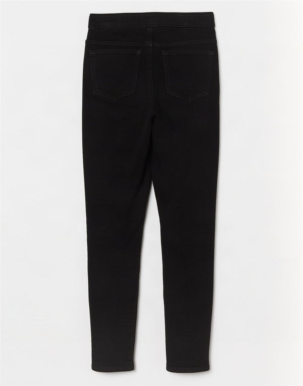 Marks & Spencer Jean Jegging Femme UK 12 Moyen W30 L29 Coton Noir