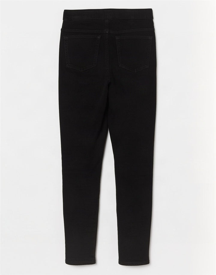 Marks & Spencer Jean Jegging Femme UK 12 Moyen W30 L29 Coton Noir