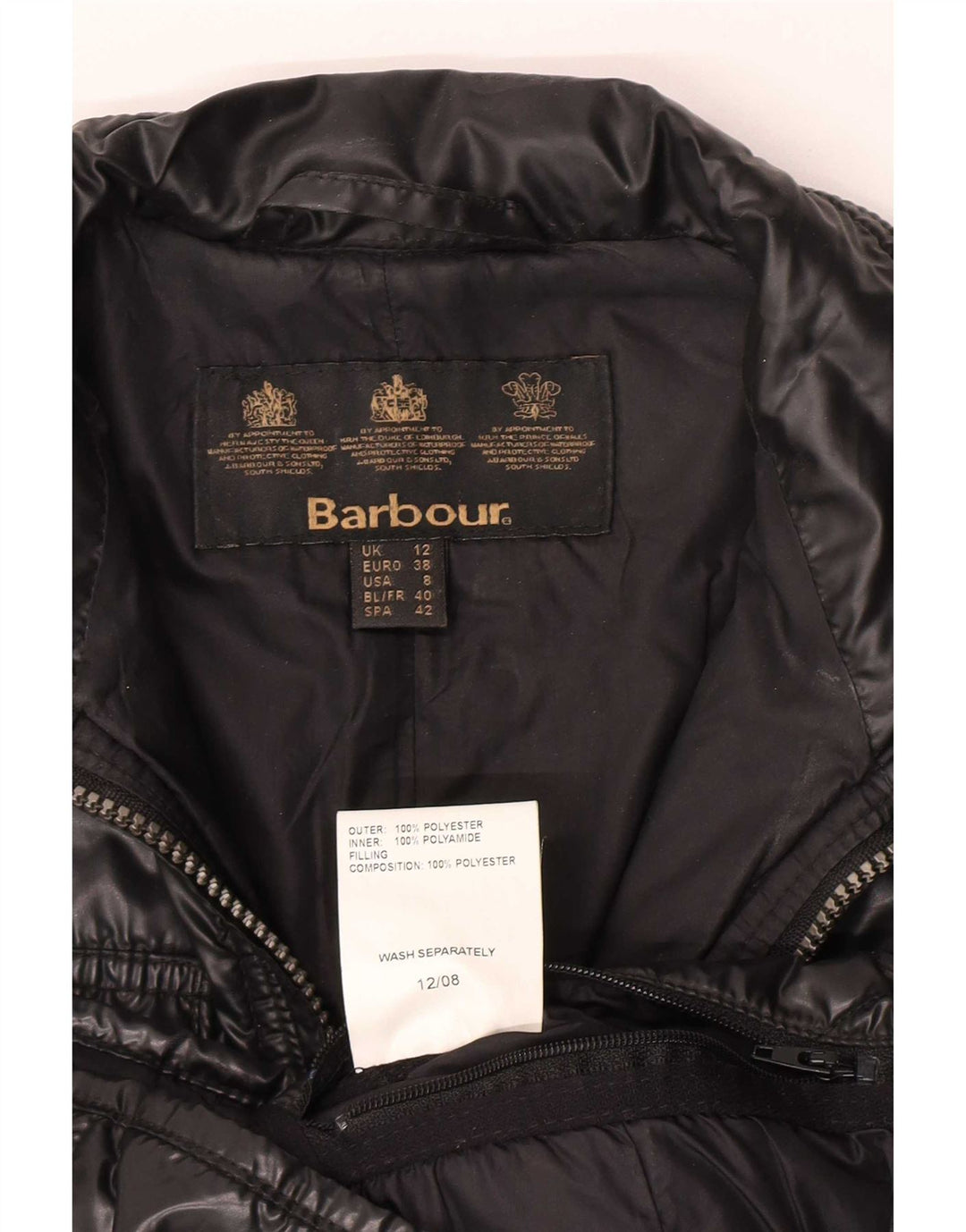 Barbour Veste utilitaire matelassée pour femme UK 12 Polyester noir moyen