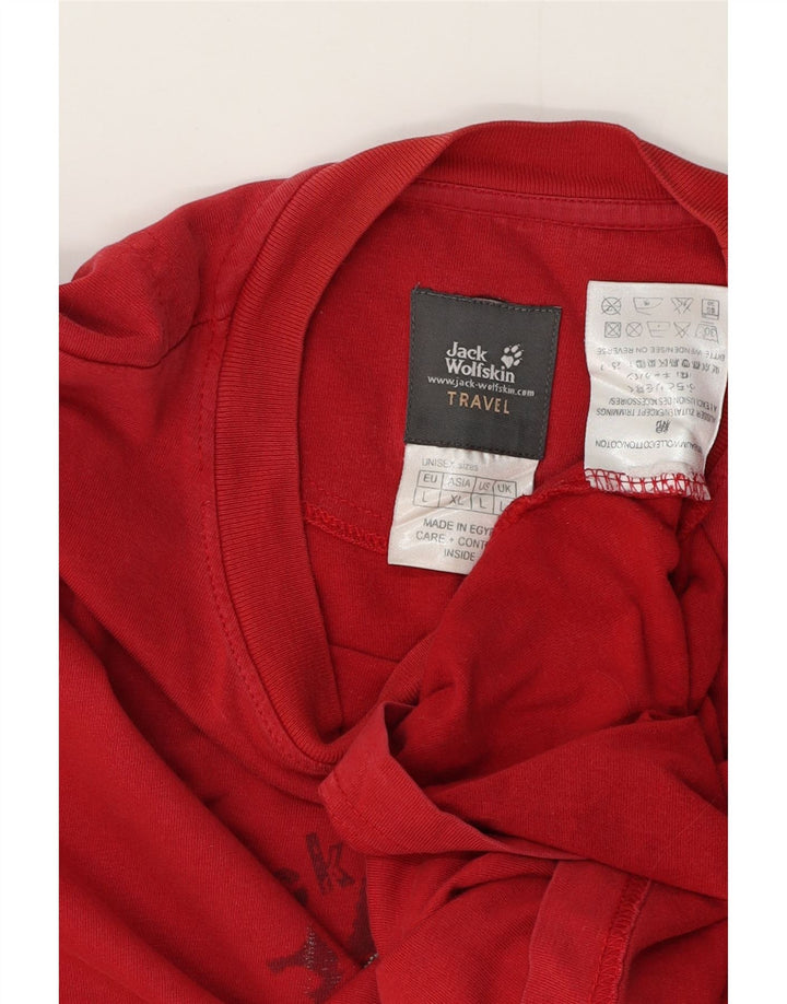 Jack Wolfskin T-shirt graphique pour homme en coton rouge