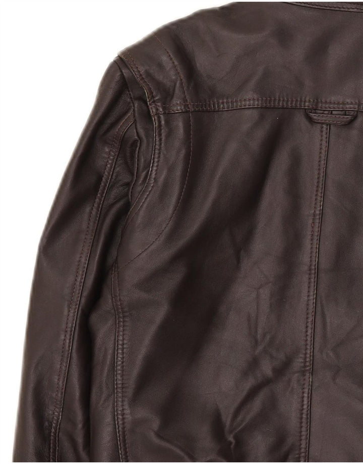 In Extenso Veste en cuir bomber pour femme UK 18 XL Marron