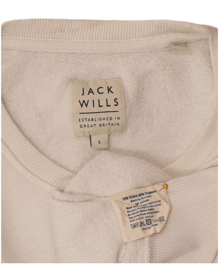 Jack Wills Sweat-shirt pour homme en coton blanc Taille L