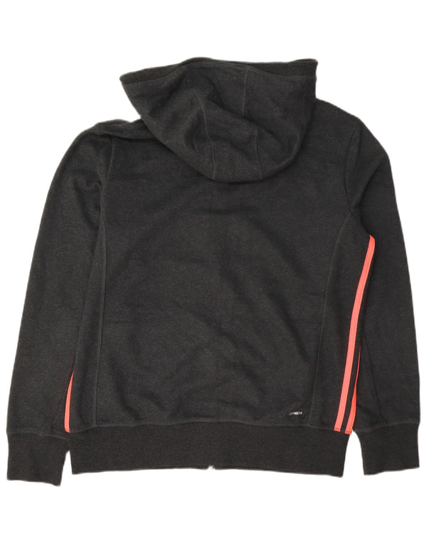 Adidas Climalite Zip Hoodie Pull UK 16/18 Grand Gris Coton