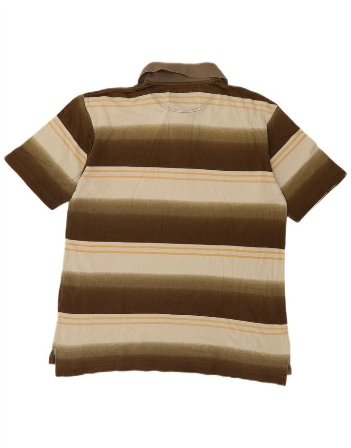 Sergio Tacchini Polo Homme Coton Rayé Marron Moyen