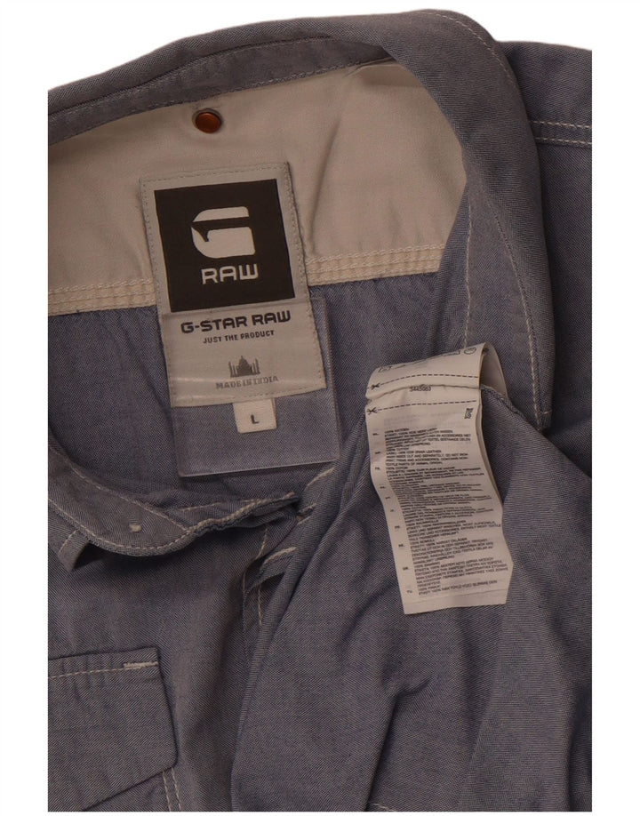 G-Star Chemise à manches courtes homme grand bleu coton