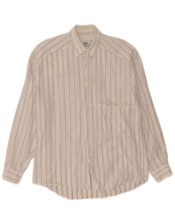 Daniel Dodd Chemise homme XL blanc à fines rayures