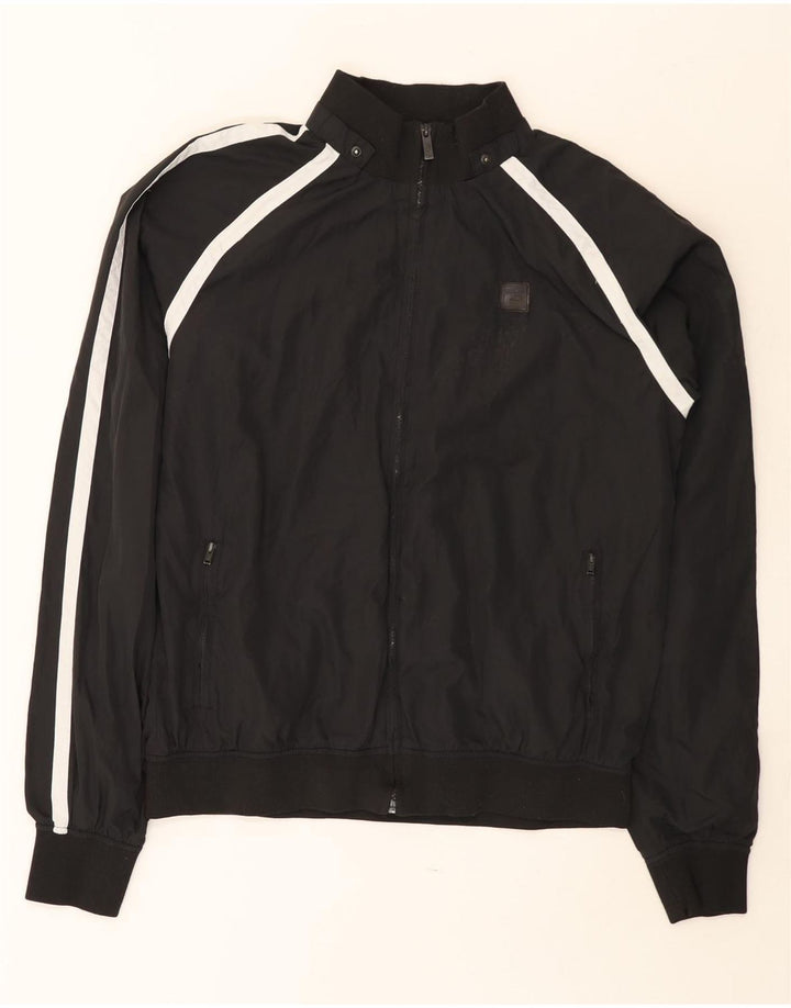 Fila Bomber Jacket Homme UK 40 Large Noir Colorblock Polyester