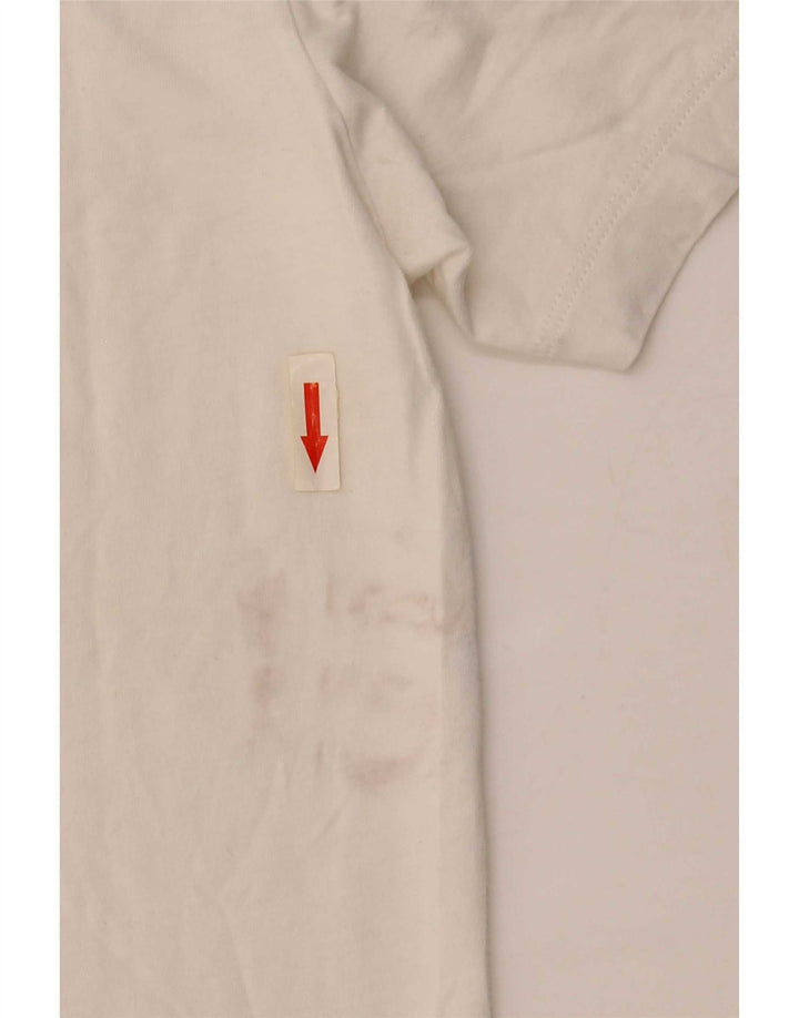 Hugo Boss Hommes T-Shirt Top Petit Blanc Coton