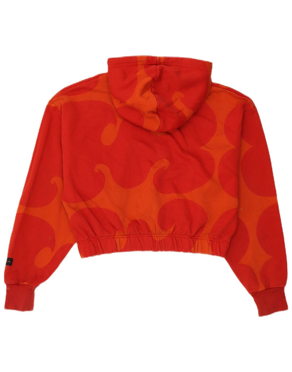 Adidas Pull à capuche surdimensionné graphique pour femme UK 12/14 Rouge moyen en coton
