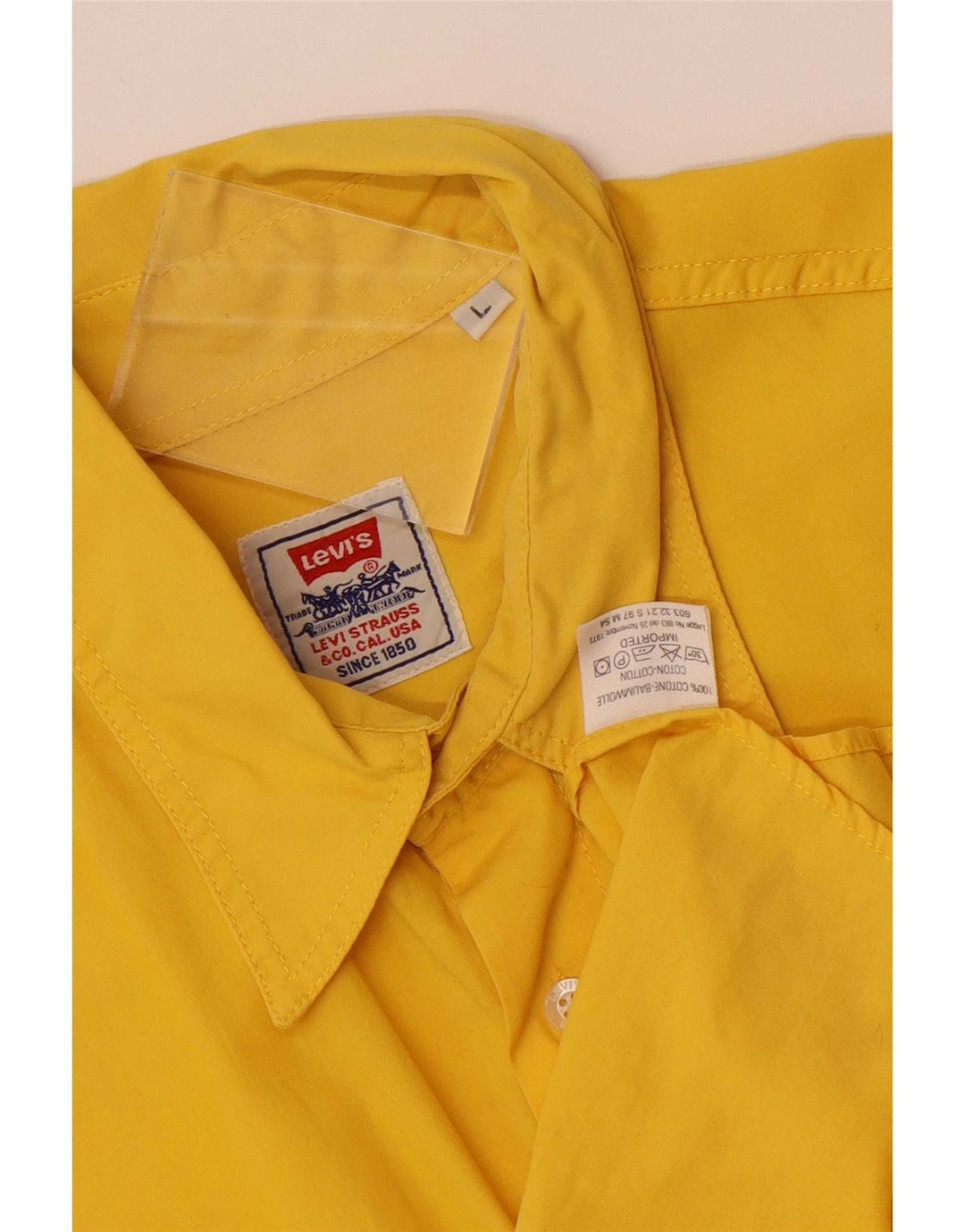 Levi's Chemise à Manches Courtes Homme Large Jaune Coton