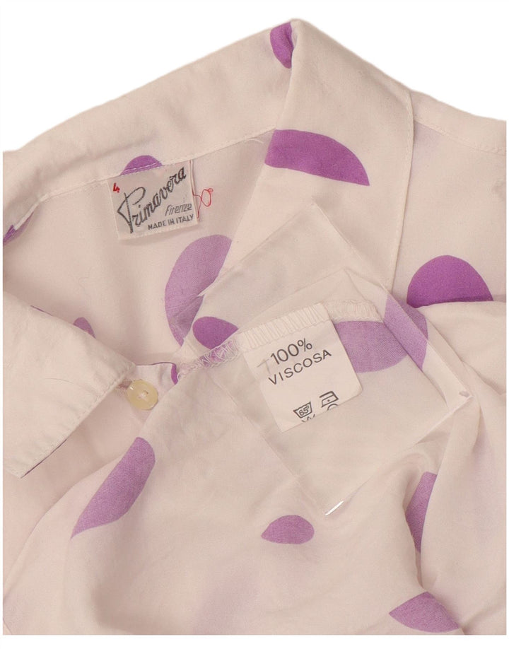 Primavera Firenze Chemisier pour femme UK 14 Medium Blanc à pois