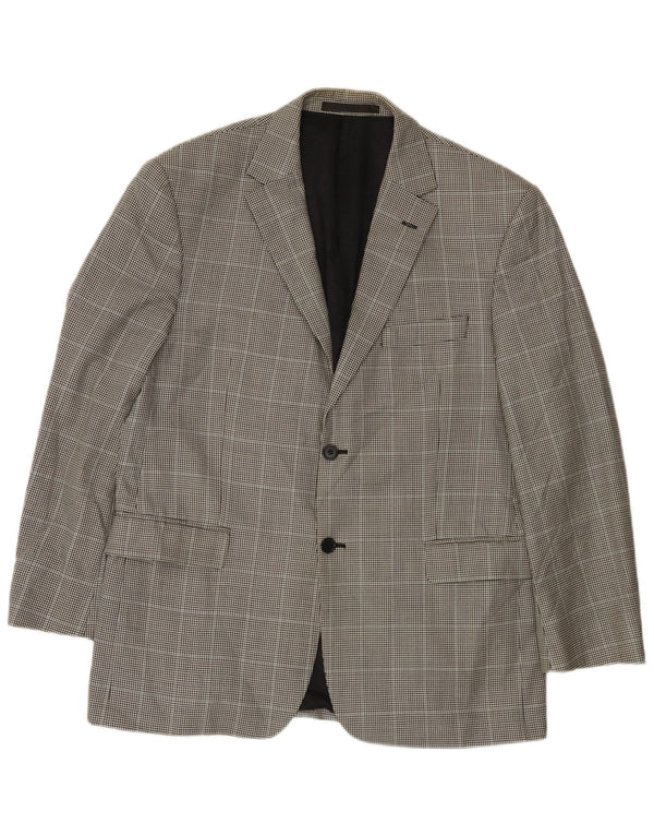 Marks & Spencer Veste blazer à 2 boutons pour homme UK 42 Large pied-de-poule noir