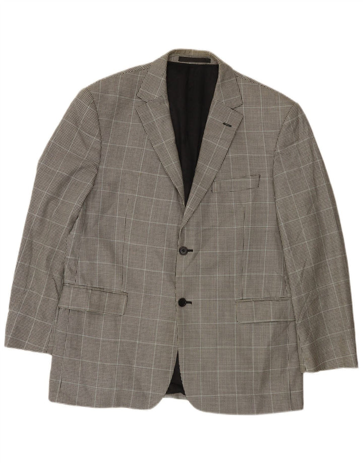 Marks & Spencer Veste blazer à 2 boutons pour homme UK 42 Large pied-de-poule noir