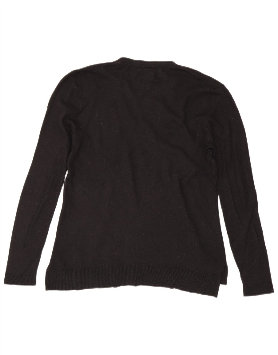 Massimo Dutti Pull col V pour femme UK 14 Grande laine noire