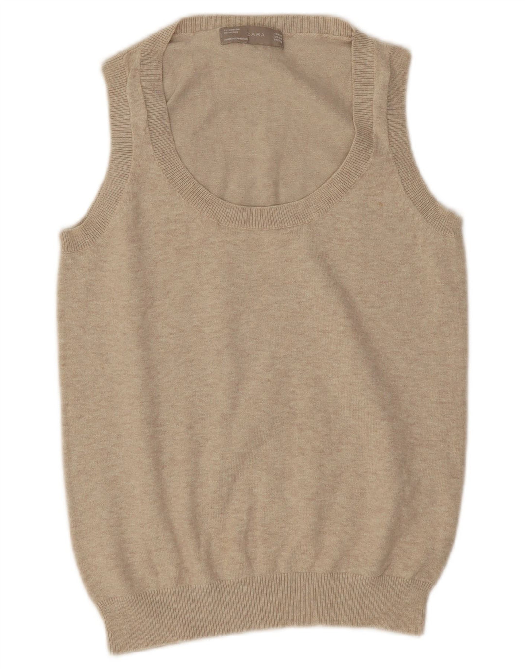 Zara Femme Débardeur UK 12 Beige Moyen Moucheté