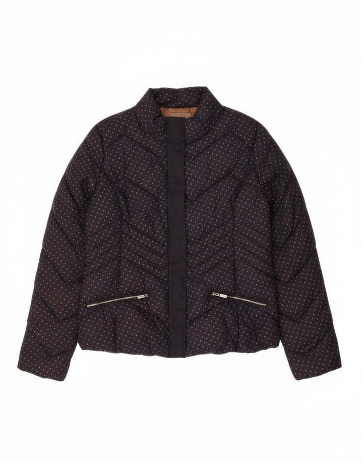 Diana Gallesi Veste matelassée pour femme UK 16 Large Bleu marine à pois en polyamide