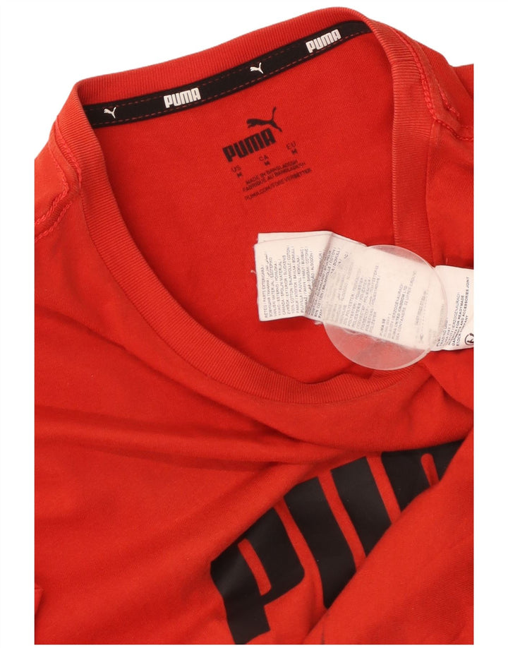 PUMA T-Shirt Graphique Homme Rouge Moyen Coton