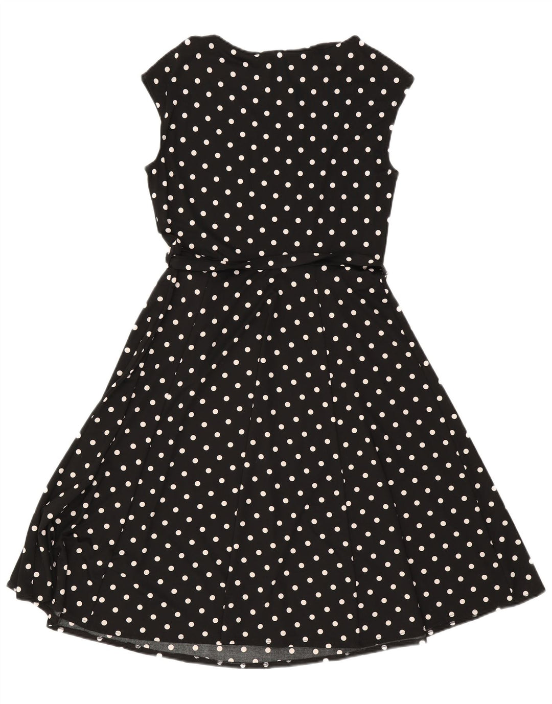 Wallis Robe trapèze sans manches pour femme UK 42, pois noirs moyens