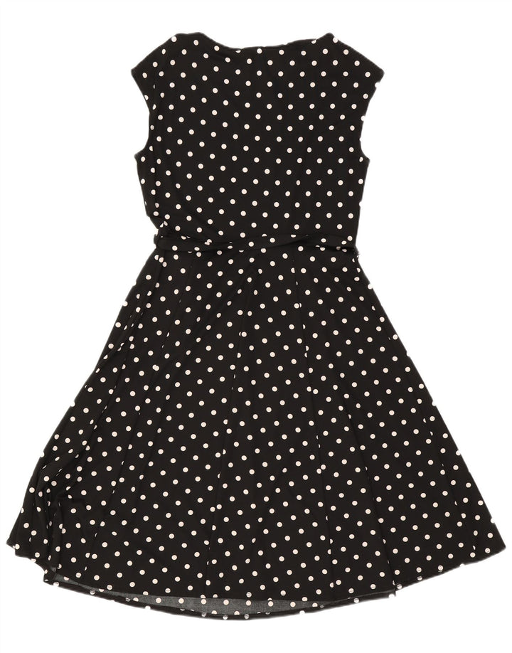 Wallis Robe trapèze sans manches pour femme UK 42, pois noirs moyens