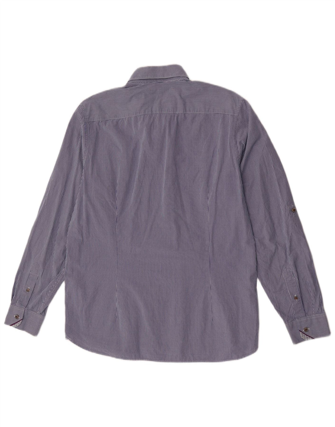 Ted Baker Chemise Homme Taille 5 XL Bleu Marine Vichy Coton