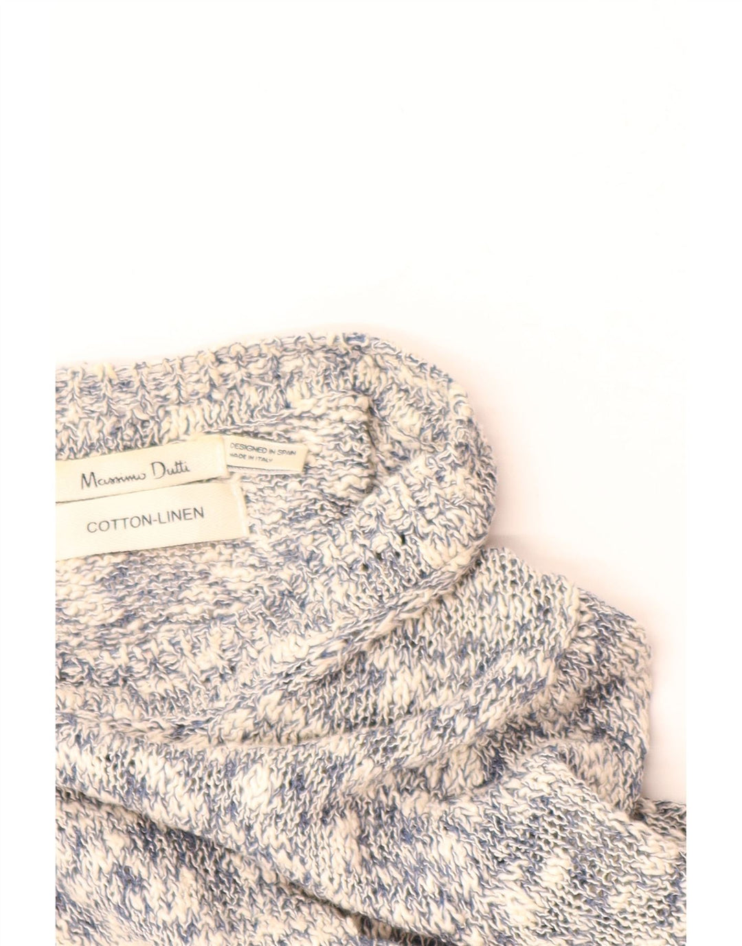 MASSIMO DUTTI Pull Cardigan Femme UK 12 Coton Chiné Gris Moyen