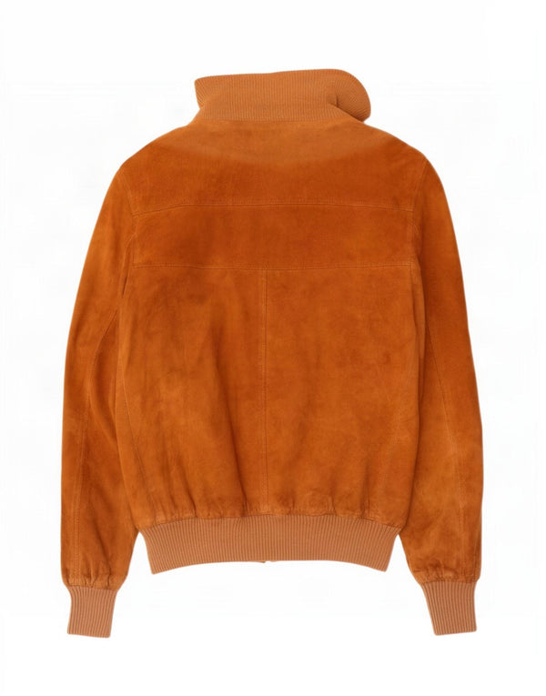 vintage Mens Suede Bomber Jacket UK 36 Petit Brun