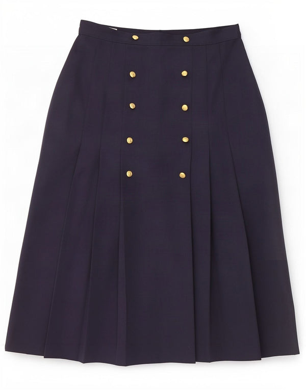 Brian Tucker Jupe plissée taille haute pour femme UK 12 Medium W28 Bleu marine