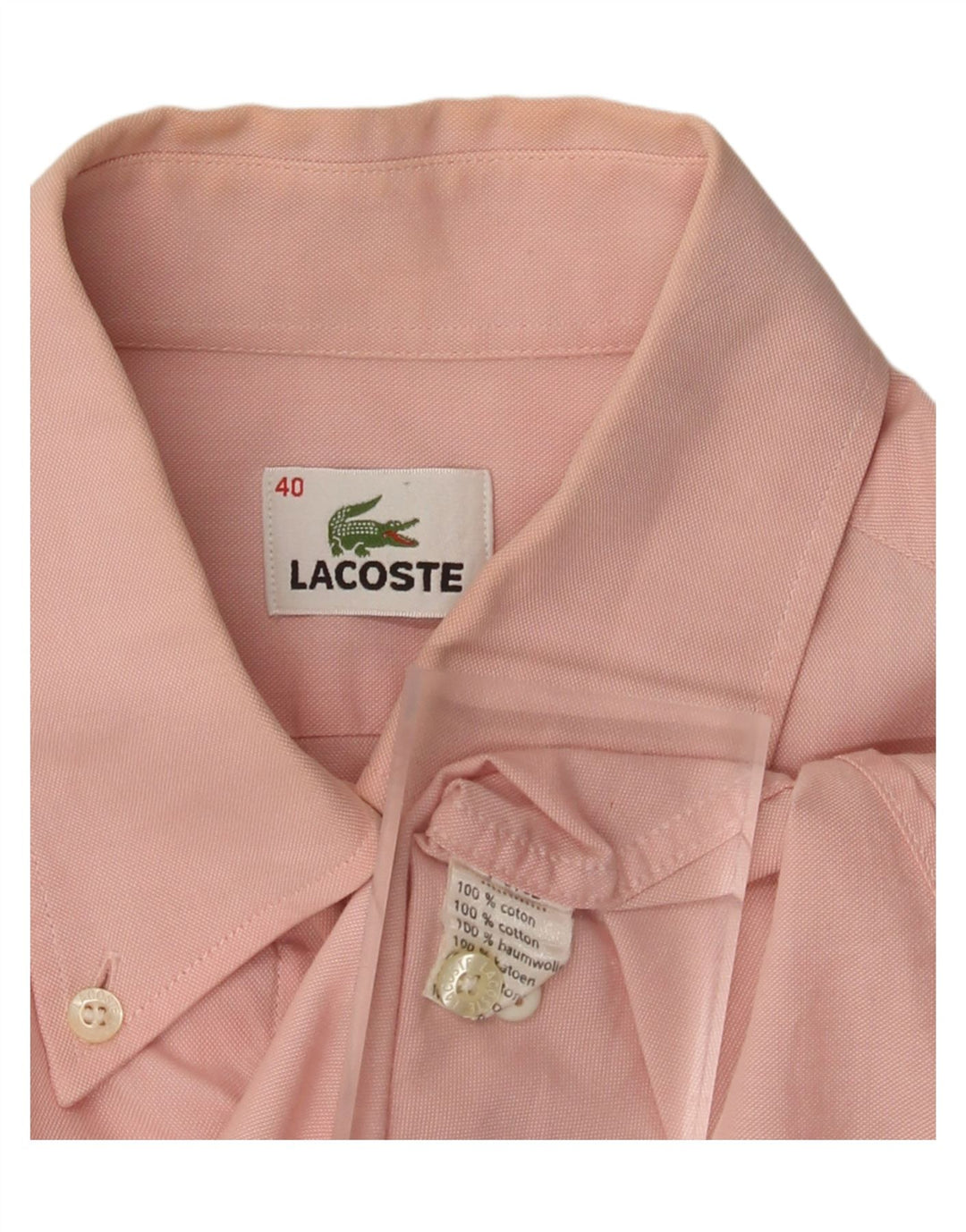 Lacoste Chemise Homme Taille 40 Coton Rose Moyen
