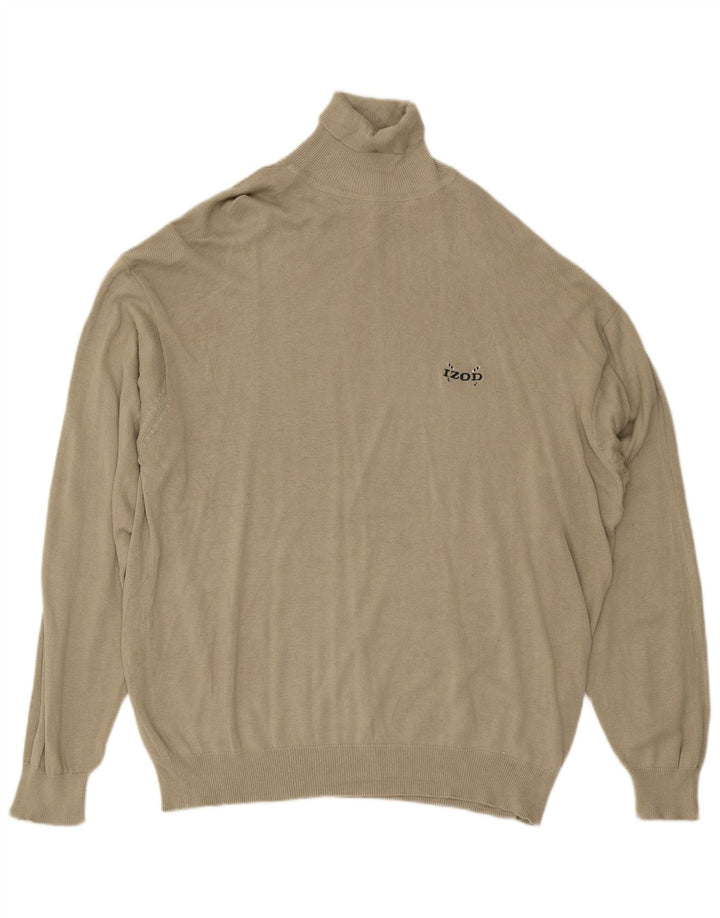 IZOD Pull Col Roulé Homme XL Kaki Coton