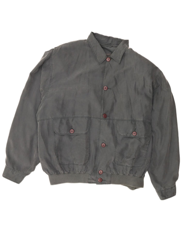 vintage Mens Bomber Jacket UK 40 Grande Soie Grise
