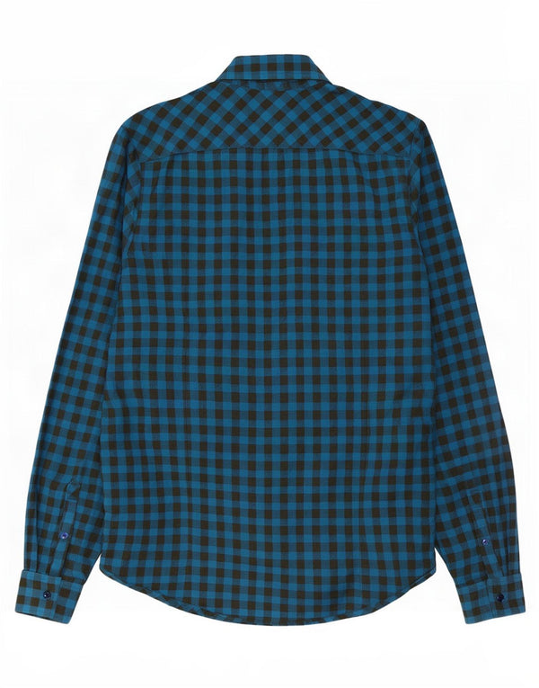 Penguin Chemise Slim Fit en Flanelle Heritage Homme Bleu Moyen en Coton Vichy