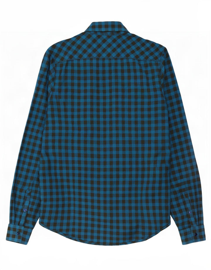 Penguin Chemise Slim Fit en Flanelle Heritage Homme Bleu Moyen en Coton Vichy
