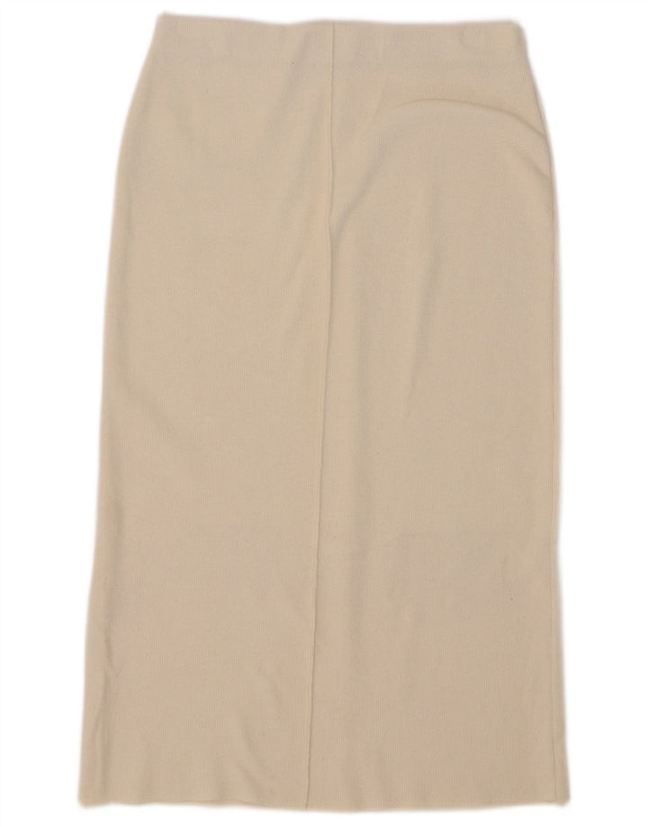 Zara Femme Jupe Midi Medium W28 Blanc Cassé