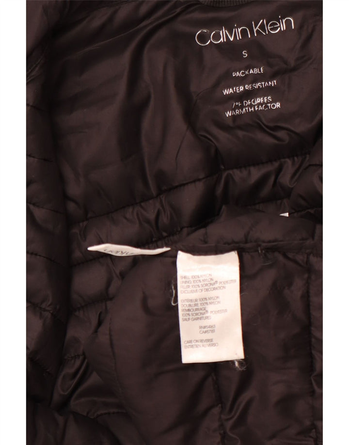 CALVIN KLEIN Veste matelassée graphique pour hommes UK 36 Small Black Nylon