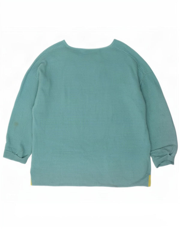 White Stuff Haut oversize à manches longues pour femme UK 16 Large Bleu Coton
