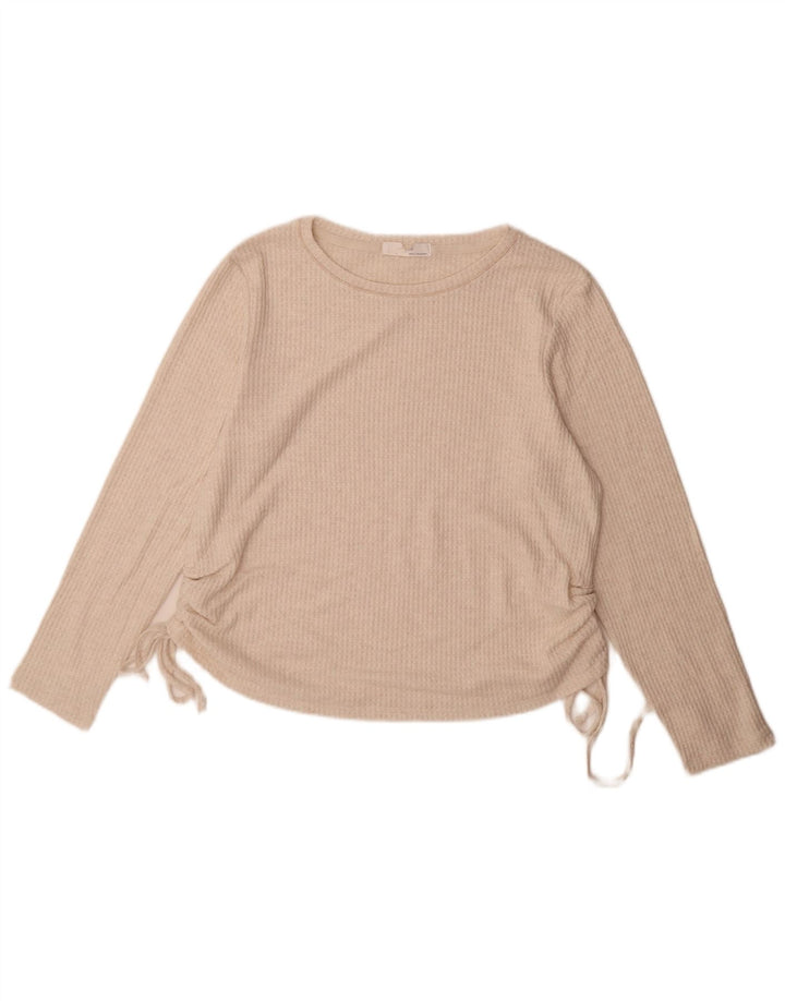 Marks & Spencer Haut à manches longues pour femme UK 46 Large Beige Viscose