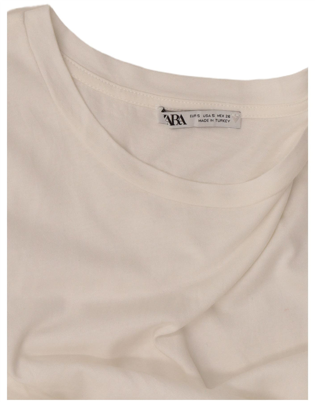 Zara Womens Crop Blouse Top UK 10 Petit Blanc