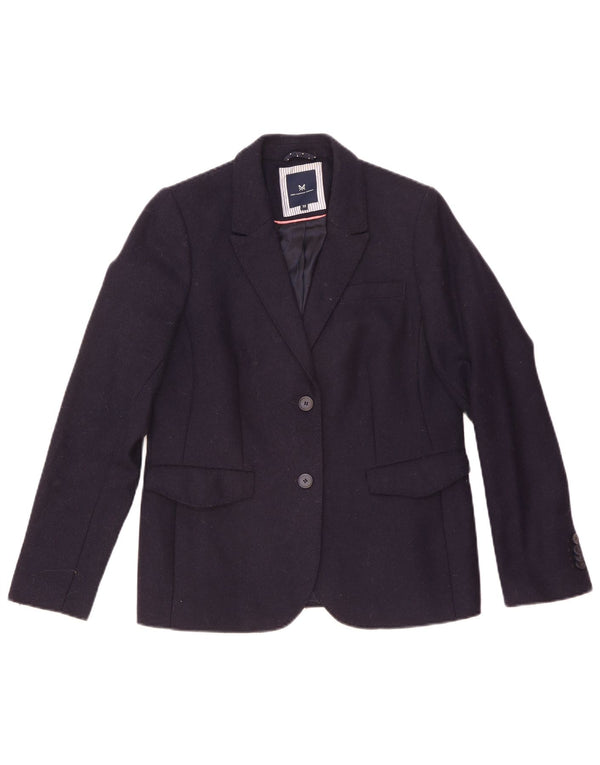 Crew Clothing Veste blazer à 2 boutons pour femme UK 12 en laine bleu marine moyen