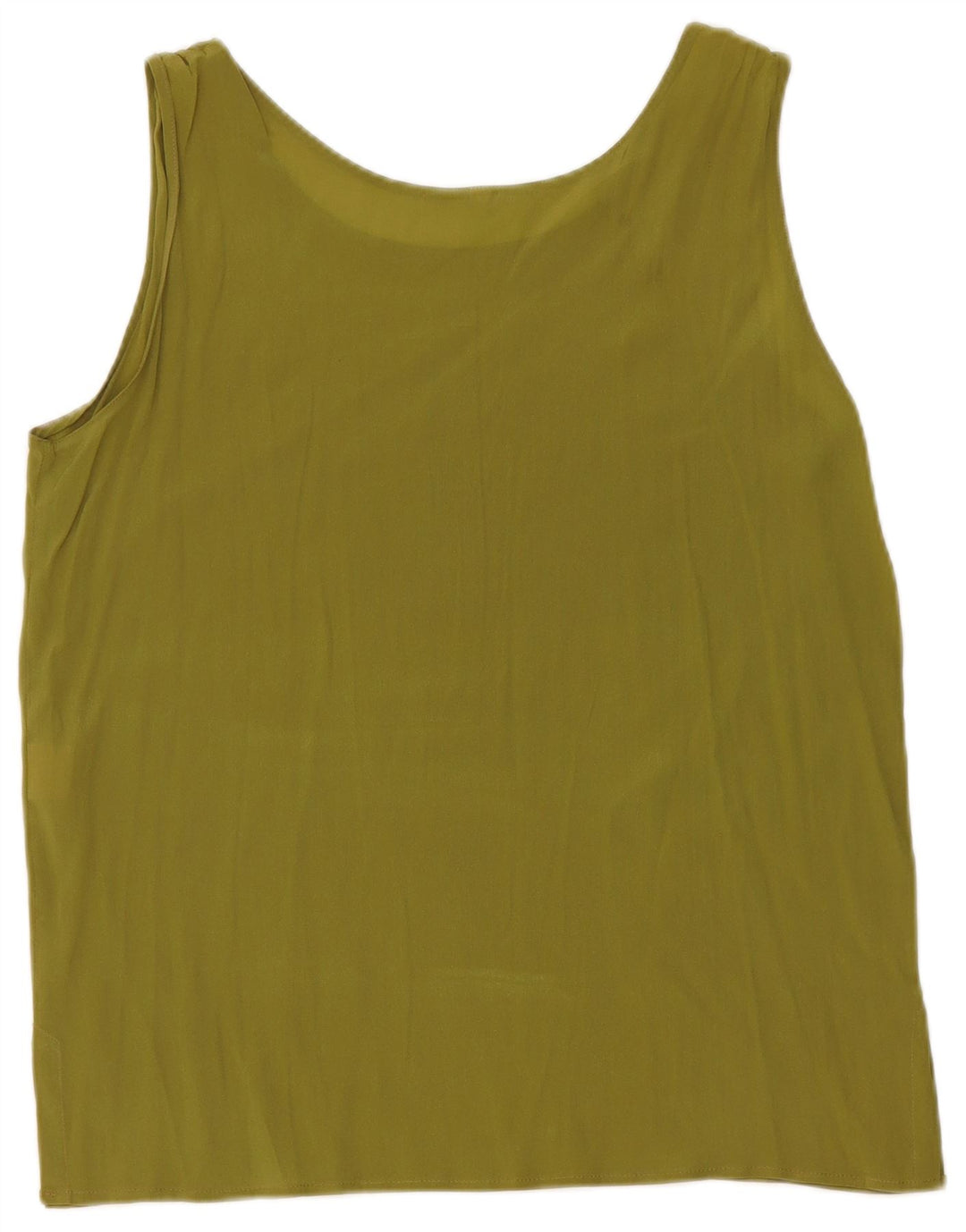 vintage Womens Vest Top UK 14 Acétate vert moyen