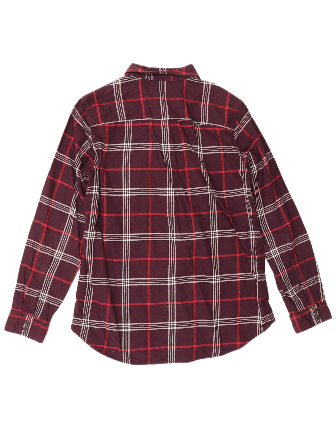 EDDIE BAUER Chemise en flanelle coupe classique pour femme UK 14 à carreaux bordeaux moyen