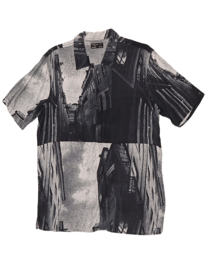 PIAZZA ITALIA Chemise coupe douce à motif abstrait pour homme, grand bleu marine