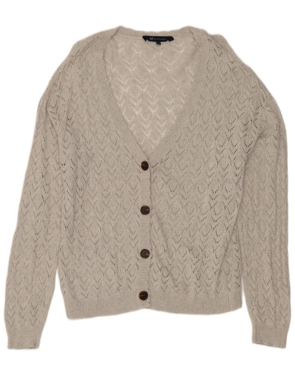 Crew Clothing Pull cardigan surdimensionné pour femme UK 12 Gris moyen Coton