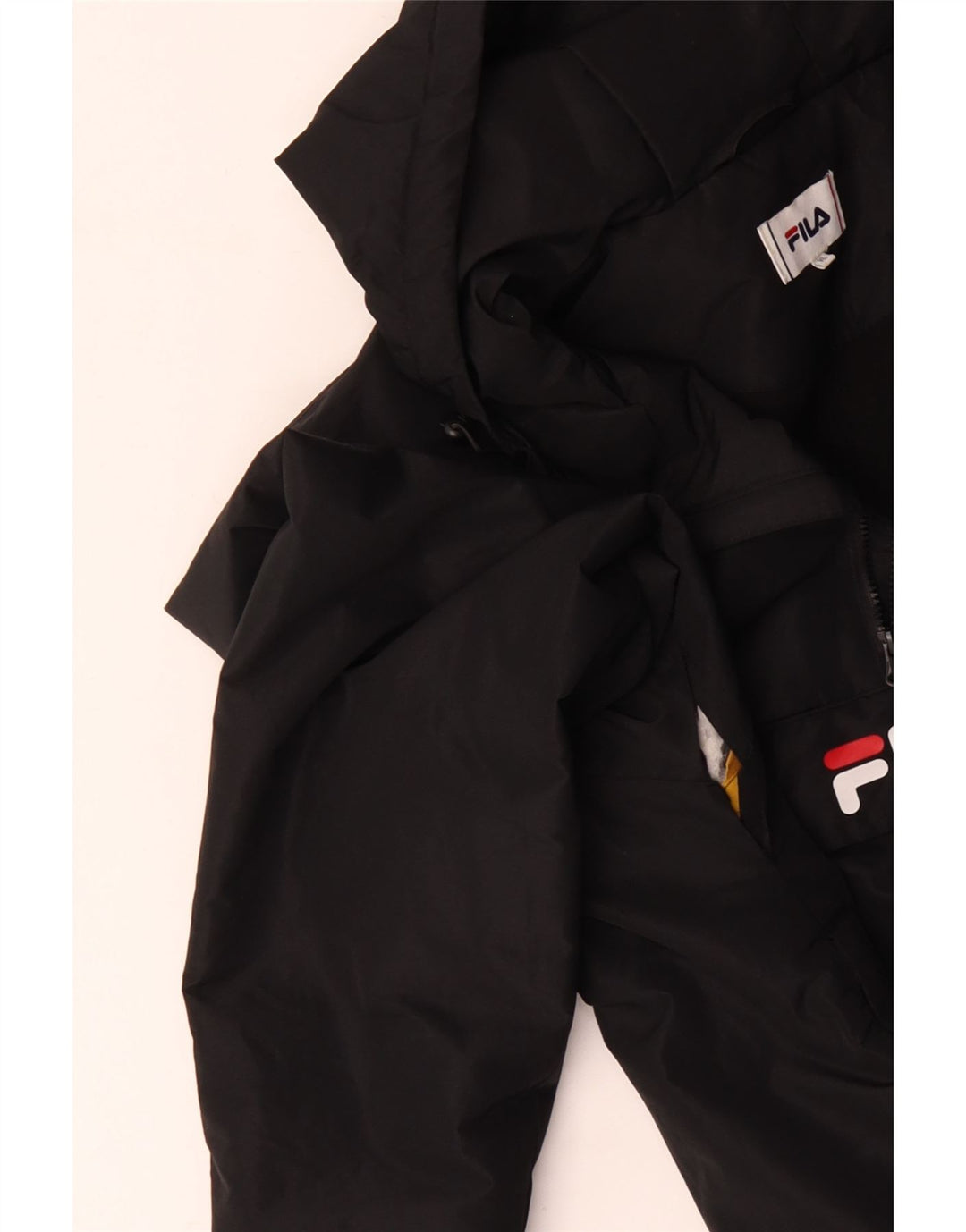 FILA Veste Anorak à capuche graphique pour homme UK 42 XL Noir Polyester