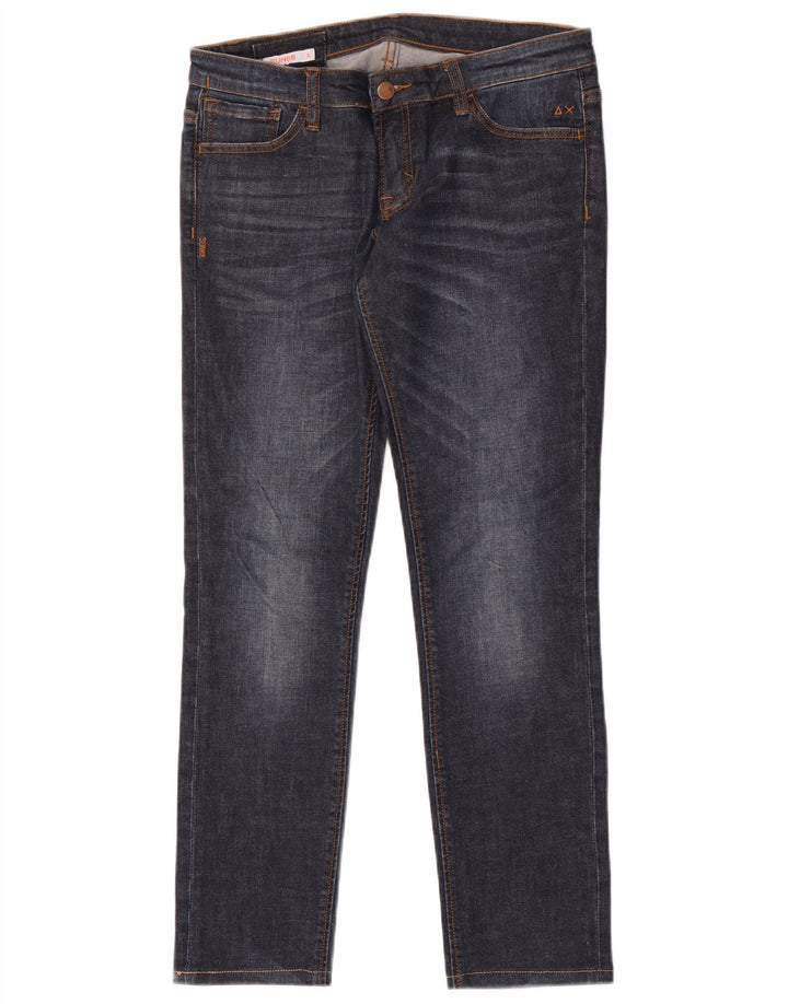 Sun68 Jean Slim Femme W28 L28 Bleu Marine Coton