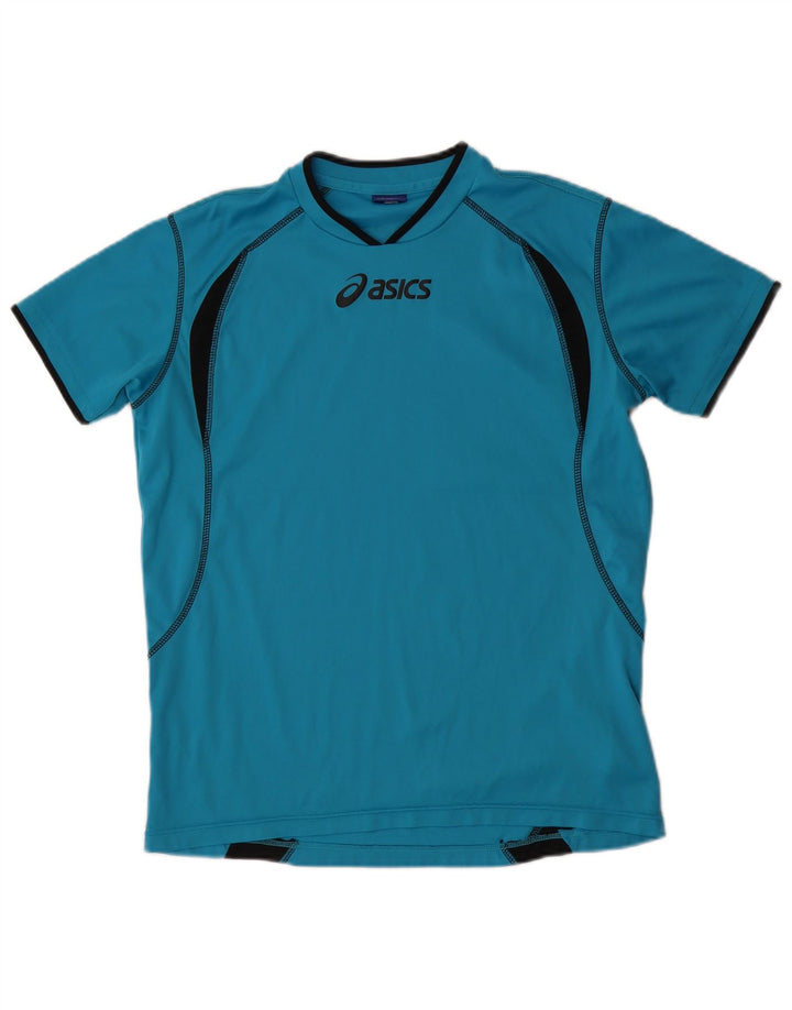 Asics T-Shirt Graphique Homme Bleu Moyen Polyester Colorblock