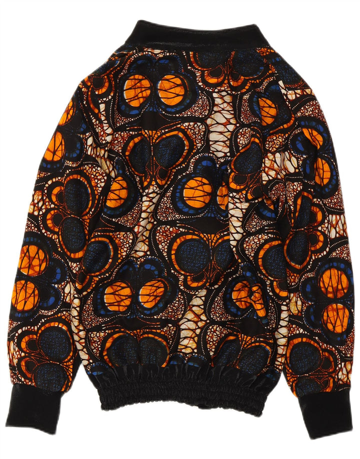 VINTAGE Femmes Abstract Pattern Bomber Jacket UK 14 Moyen Multicolore