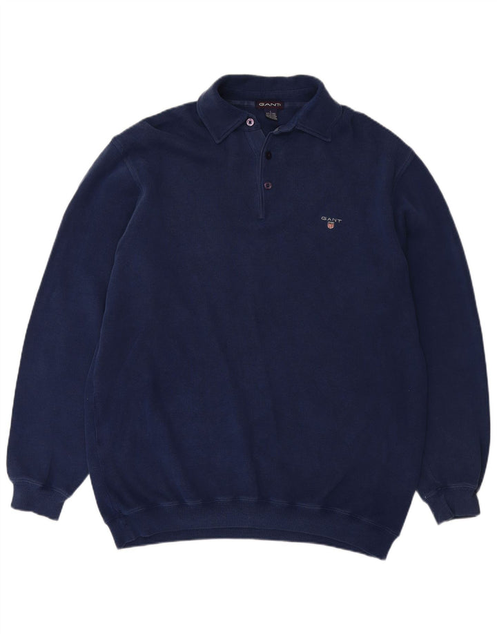 GANT Pull col polo homme grand bleu marine coton